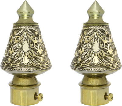 ZYREX Gold Curtain Knobs, Rod Rail Bracket Metal(Pack of 2)