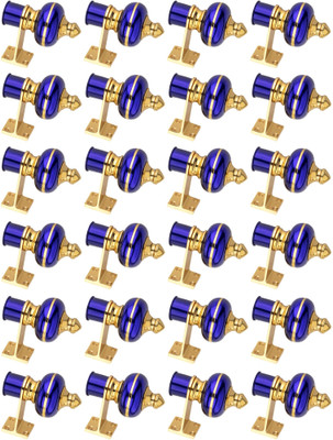 Ghazian Blue Curtain Knobs, Rod Rail Bracket Metal(Pack of 24)