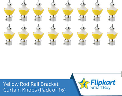 Flipkart SmartBuy Yellow Curtain Knobs, Rod Rail Bracket Metal(Pack of 16)