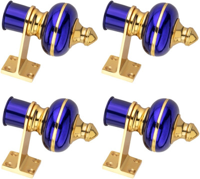 Dorami Purple Curtain Knobs, Rod Rail Bracket Metal(Pack of 4)