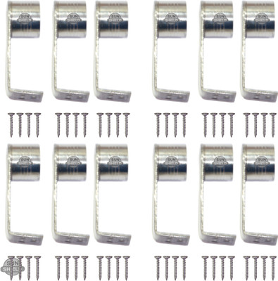 Sun Shield Silver Rod Rail Bracket Metal(Pack of 12)