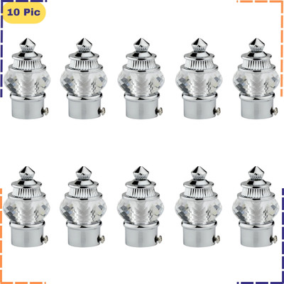 ZAPEX Silver Curtain Knobs, Rod Rail Bracket Metal(Pack of 10)
