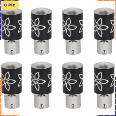 ZAPEX Black Rod Rail Bracket, Curtain Knobs Metal(Pack of 8)