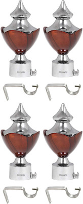 VJD Store Brown Rod Rail Bracket, Curtain Hooks, Curtain Knobs Metal