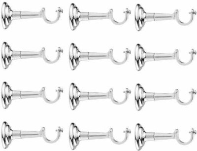 GARILAX Silver Curtain Knobs, Curtain Hooks, Rod Rail Bracket, Tieback Hook Metal(Pack of 12)