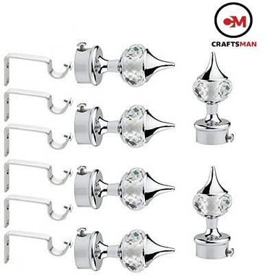 Craftsman Silver, White Rod Rail Bracket Metal(Pack of 12)