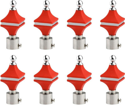 METZO Red Rod Rail Bracket, Curtain Knobs Metal(Pack of 8)