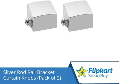 Flipkart SmartBuy Silver Curtain Knobs, Rod Rail Bracket Metal(Pack of 2)