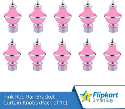 Flipkart SmartBuy Pink Curtain Knobs, Rod Rail Bracket Metal(Pack of 10)