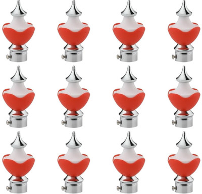 ZYREX Red Rod Rail Bracket, Curtain Knobs Metal(Pack of 12)