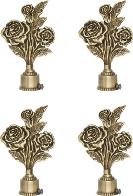Inkart Gold Curtain Knobs, Rod Rail Bracket Metal(Pack of 4)