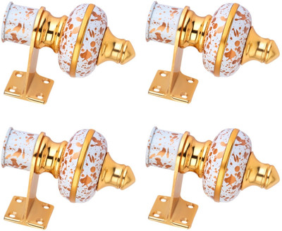 Ghazian Multicolor Curtain Knobs, Rod Rail Bracket Metal(Pack of 4)