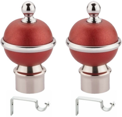 ZAPEX Maroon Rod Rail Bracket, Curtain Knobs Metal(Pack of 2)