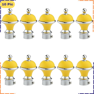 ZAPEX Yellow Rod Rail Bracket, Curtain Knobs Metal(Pack of 10)