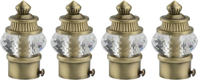 METZO Gold Curtain Knobs, Rod Rail Bracket Metal(Pack of 4)