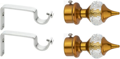 Ghazian Gold Curtain Knobs, Rod Rail Bracket Metal(Pack of 4)