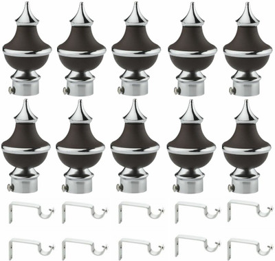 Inkart Black Rod Rail Bracket, Curtain Knobs Metal(Pack of 20)