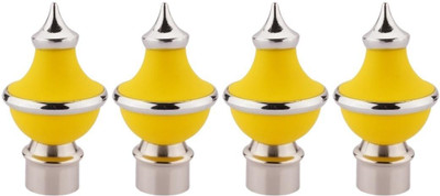 METZO Yellow Rod Rail Bracket, Curtain Knobs Metal(Pack of 4)