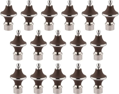 flytech Brown Rod Rail Bracket, Curtain Rods, Curtain Knobs(Pack of 16)