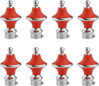 METZO Red Rod Rail Bracket, Curtain Knobs Metal(Pack of 8)