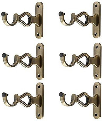LEEZEN Architectural Hardware Gold Rod Rail Bracket Metal(Pack of 6)