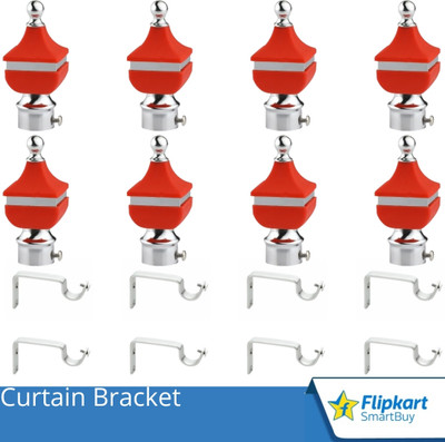 Flipkart SmartBuy Red Curtain Knobs, Rod Rail Bracket Metal(Pack of 8)