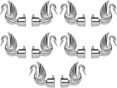 RKOING Silver Rod Rail Bracket, Curtain Knobs Metal(Pack of 10)