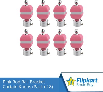 Flipkart SmartBuy Pink Curtain Knobs, Rod Rail Bracket Metal(Pack of 8)