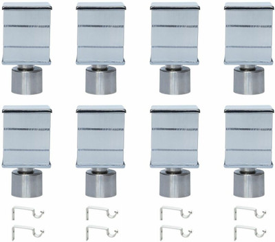 ZYREX Silver Curtain Knobs, Rod Rail Bracket Metal(Pack of 8)