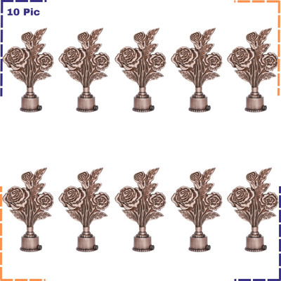 ZAPEX Brown Curtain Knobs, Rod Rail Bracket Metal(Pack of 10)