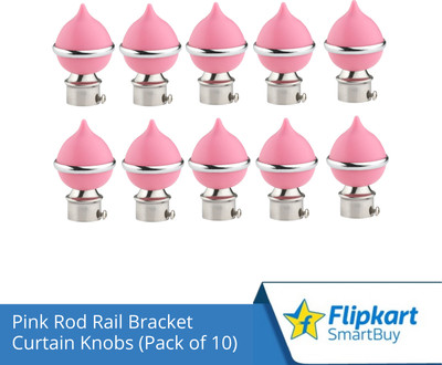 Flipkart SmartBuy Pink Curtain Knobs, Rod Rail Bracket Metal(Pack of 10)
