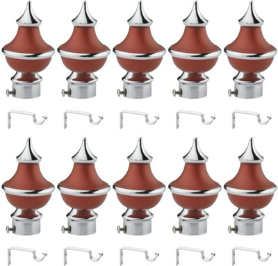 JAARSI Maroon Rod Rail Bracket, Curtain Knobs Metal(Pack of 10)