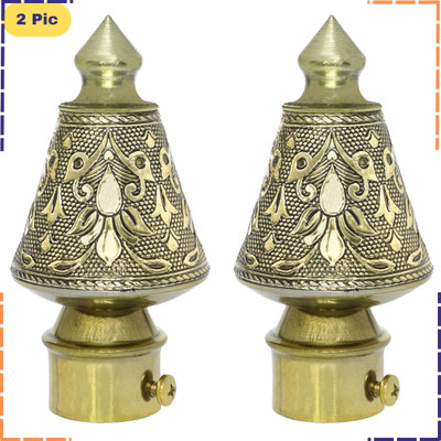 ZAPEX Gold Curtain Knobs, Rod Rail Bracket Metal(Pack of 2)