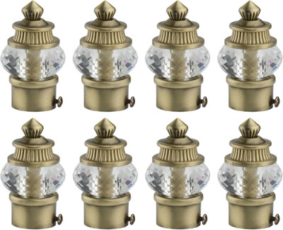 METZO Gold Curtain Knobs, Rod Rail Bracket Metal(Pack of 8)