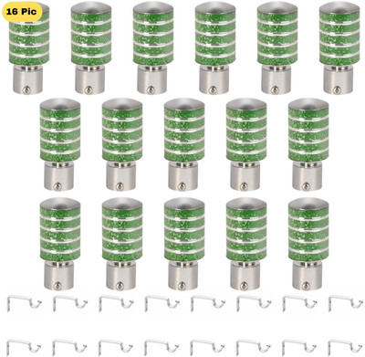 ZAPEX Green Rod Rail Bracket, Curtain Knobs Metal(Pack of 16)