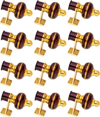 HELENSON Maroon Curtain Knobs, Rod Rail Bracket Metal(Pack of 12)