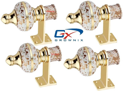 GROWNIX Multicolor Curtain Hooks, Curtain Knobs, Curtain Rods, Rod Rail Bracket, Rod Rail Bracket Metal(Pack of 4)