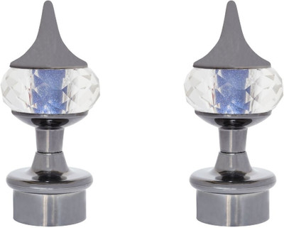 ZYREX Grey Curtain Knobs, Rod Rail Bracket Metal(Pack of 2)