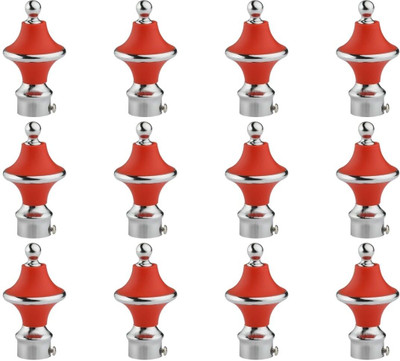 ZAPEX Red Rod Rail Bracket, Curtain Knobs Metal(Pack of 12)