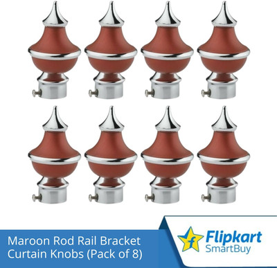 Flipkart SmartBuy Maroon Curtain Knobs, Rod Rail Bracket Metal(Pack of 8)