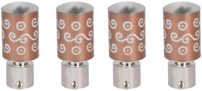 METZO Brown Rod Rail Bracket, Curtain Knobs Metal(Pack of 4)