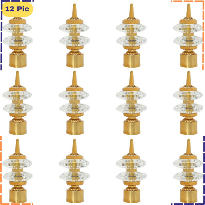 ZAPEX Gold Curtain Knobs, Rod Rail Bracket Metal(Pack of 12)