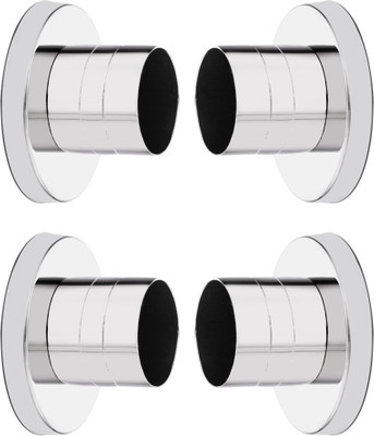 DecorDepo Silver Curtain Knobs, Rod Rail Bracket Metal(Pack of 4)