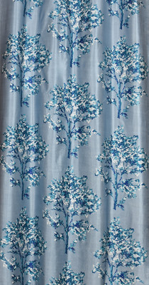 Panipat Textile Hub FABRIC-SUPRIMO-BLUE-DRY-TREE-5-MTR-01 Curtain Fabric(Blue, 5 m)