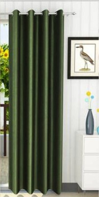 parde waale 212 cm (7 ft) Polyester Room Darkening Door Curtain Single Curtain(Plain, Green)