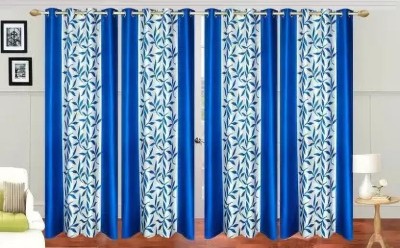 iLiv 213 cm (7 ft) Polyester Semi Transparent Door Curtain (Pack Of 4)(Printed, Multicolor)