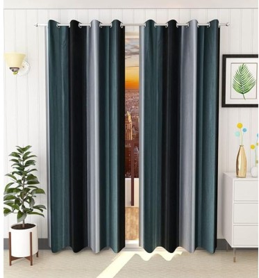 shopgallery 274 cm (9 ft) Polyester Room Darkening Long Door Curtain (Pack Of 2)(Solid, Grey)