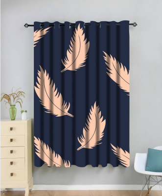 Shivay decor 154 cm (5 ft) Window Polyester Room Darkening Curtain Single Curtain(Yellow, Floral)