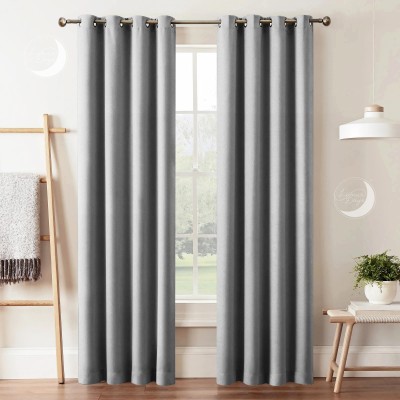 Lunar Days 274.32 cm (9 ft) Polyester Blackout Long Door Curtain (Pack Of 2)(Solid, Silver)