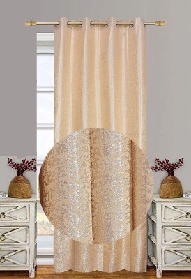 Freshfromloom 274 cm (9 ft) Polyester Room Darkening Long Door Curtain Single Curtain(Abstract, Cream)
